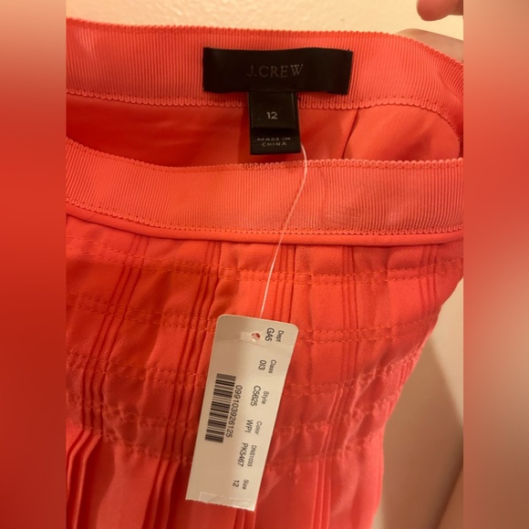 J Crew pleated coral skirt 12 NWT - Picture 2 of 2